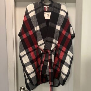 Super Soft Plaid Wrap with Belt NWT